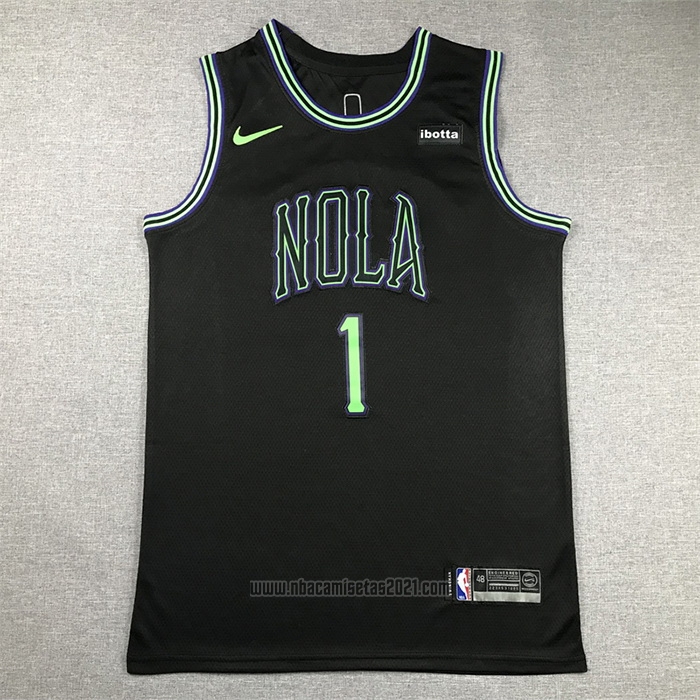 Camiseta New Orleans Pelicans Zion Williamson #1 Ciudad 2023-24 Negro
